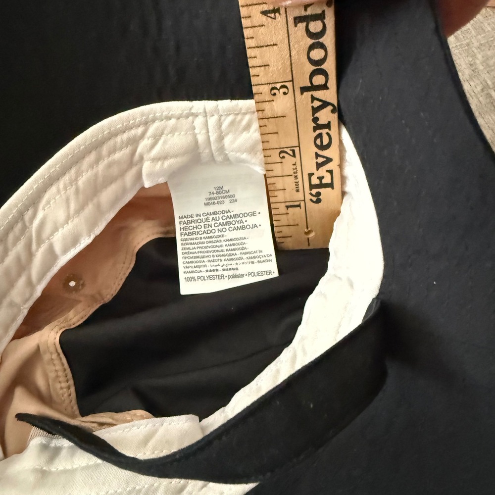 Nike Baby Bucket Hat 12M Black Peach Colorblock Embroidered Logo Chin Strap - Picture 5 of 12